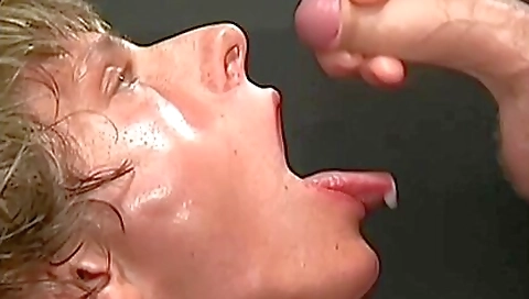 Sexy blonde fucked hardcore with a cum